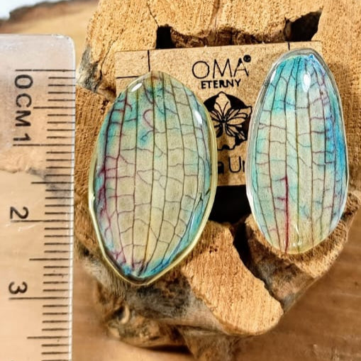 Aretes pétalos de orquídea turquesas