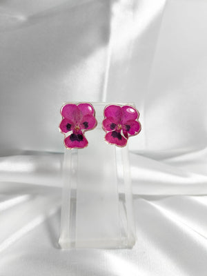 Aretes de pensamientos rosas