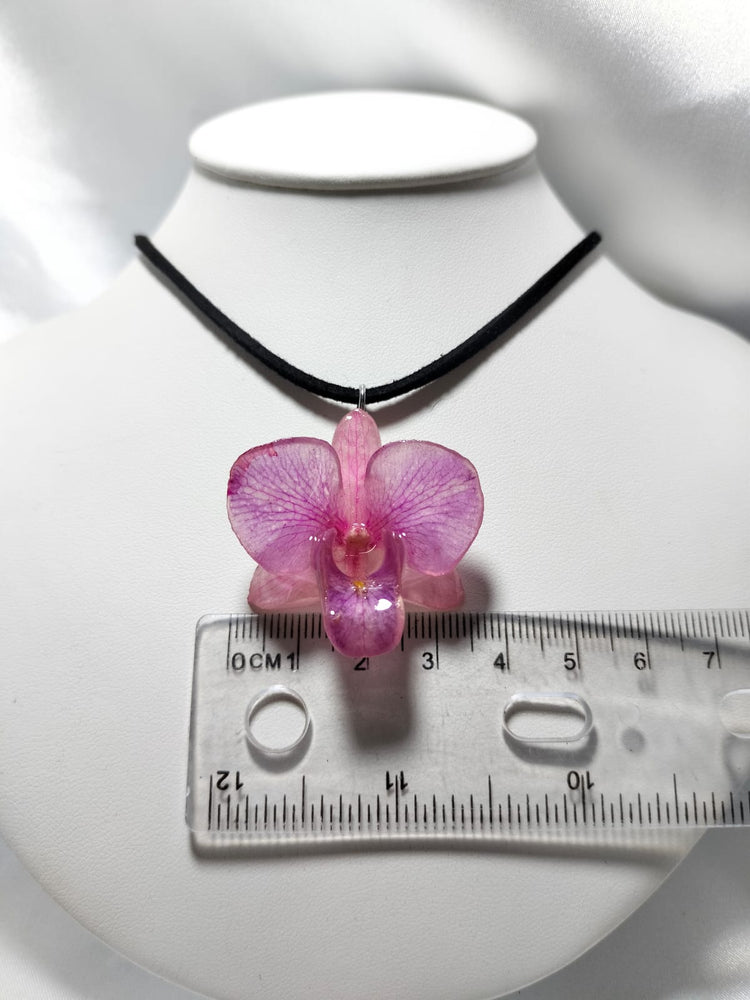 Dije de orquídea dendrobium lila/rosa