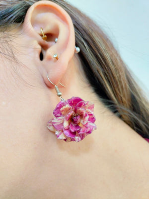 Aretes de rosa rosa