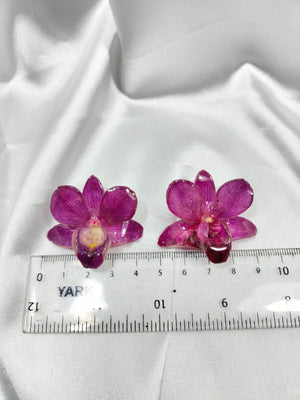 Aretes de dendrobium morada