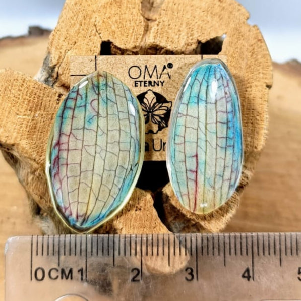 Aretes pétalos de orquídea turquesas
