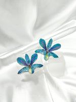 Aretes de dendrobium azul