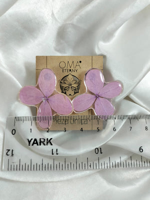 Aretes de hortensias rosas