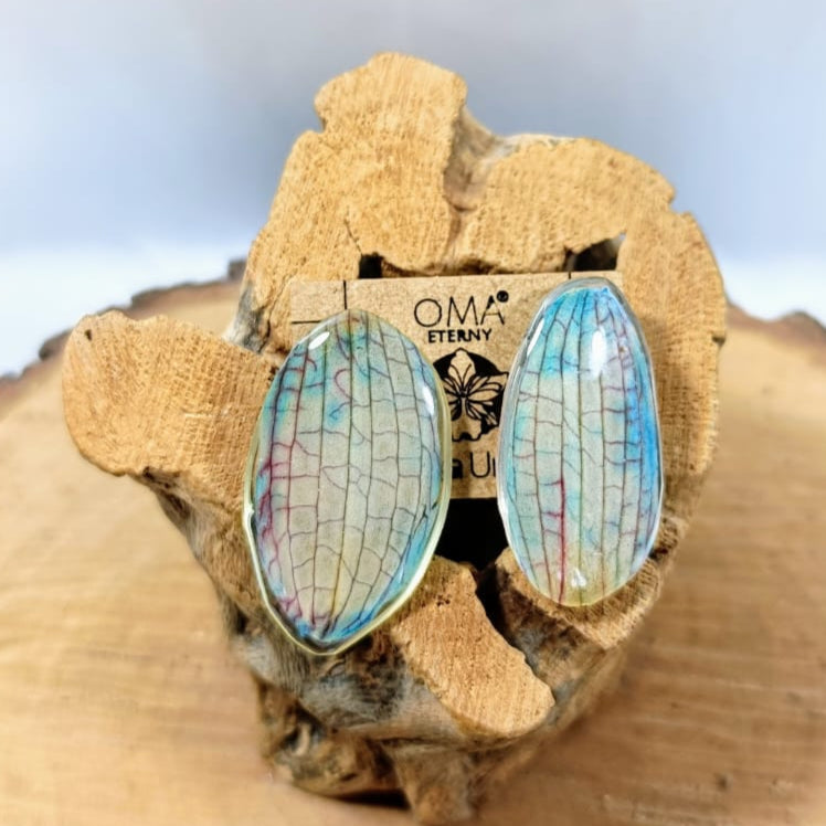 Aretes pétalos de orquídea turquesas