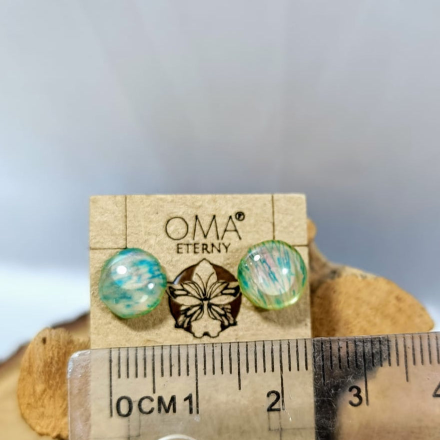 Aretes petalos  de orquidea verde