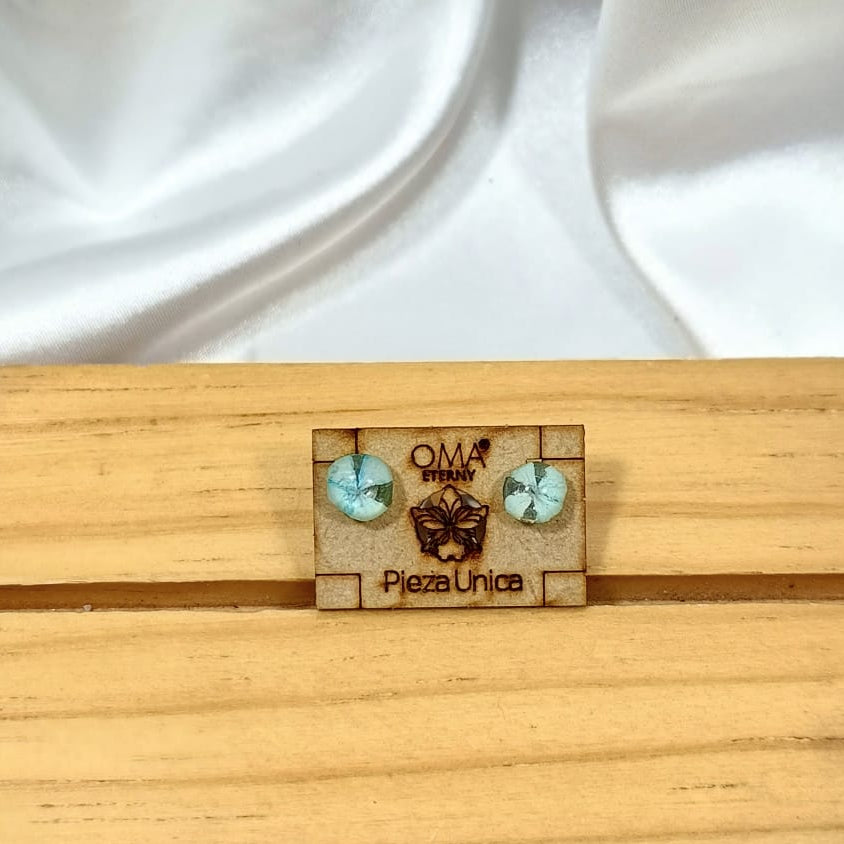 Aretes de hortensia azul