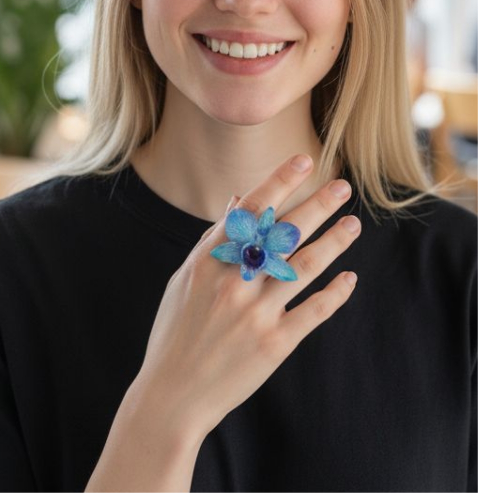 Anillo de Orquidea Azul