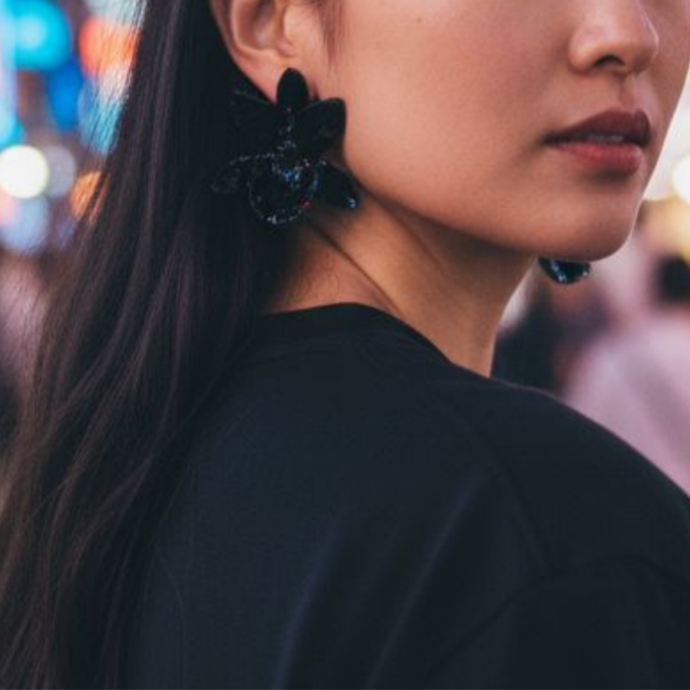 Aretes de Orquídeas Negras