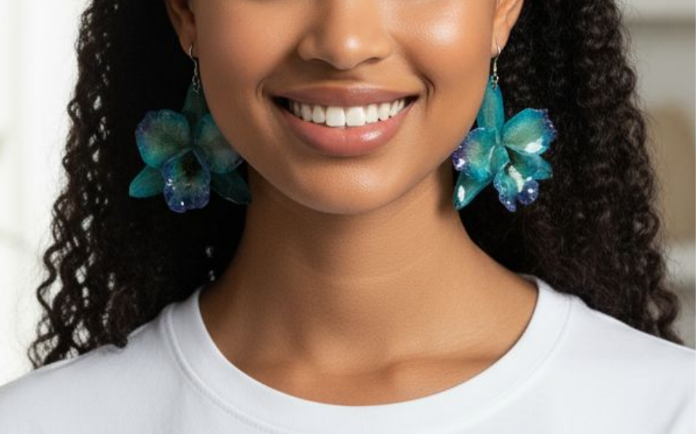 Aretes en tonalidades azules