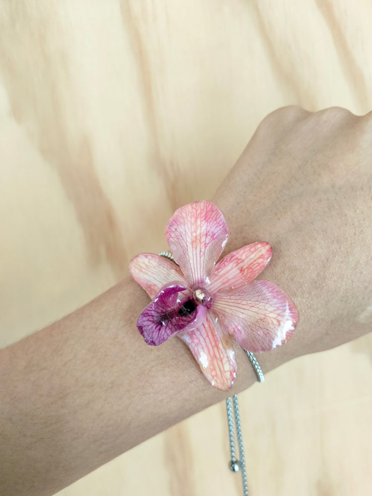 Pulsera de orquídea rosa