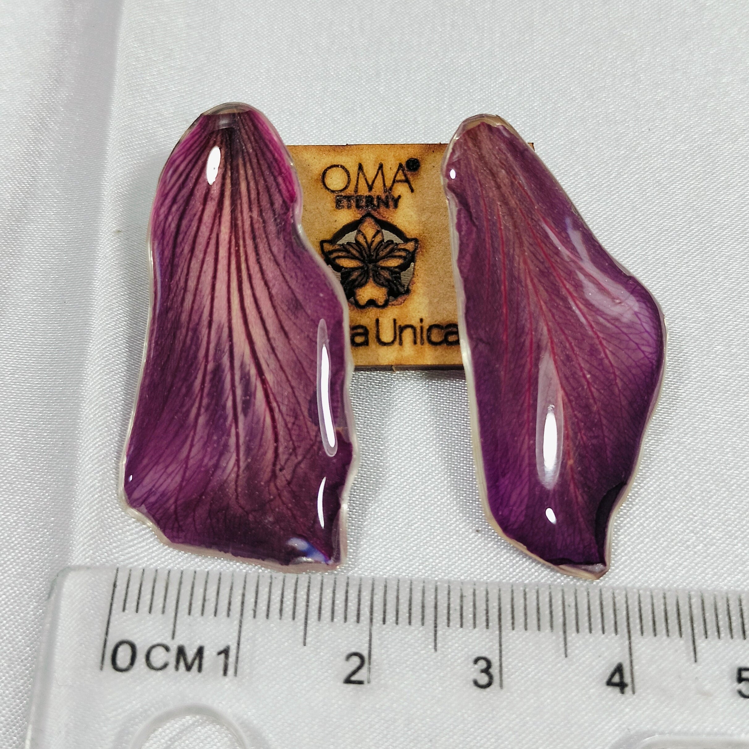 Aretes de orquídea tonalidad morado