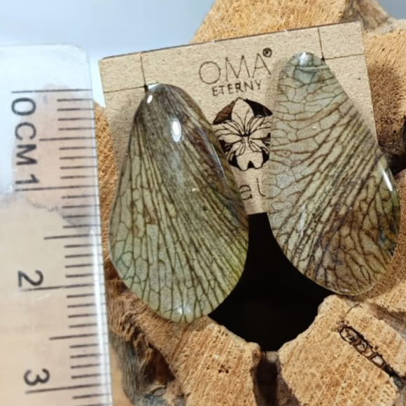 Aretes petalos  de orquidea marron
