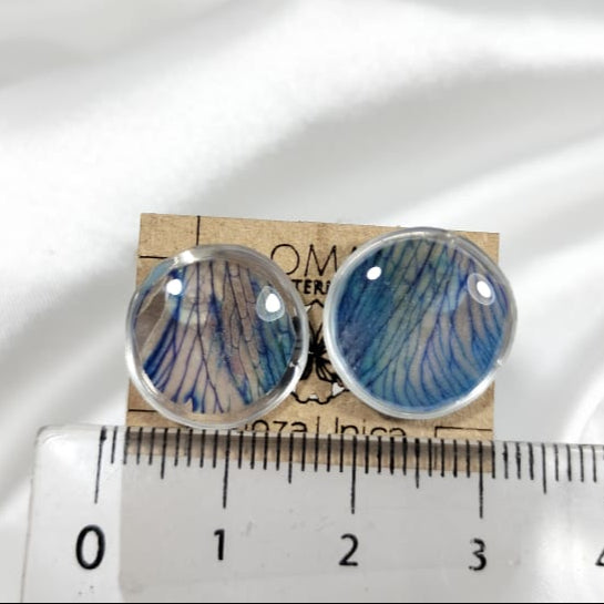 Aretes de pétalos azules