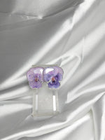 Aretes de pensamientos lilas