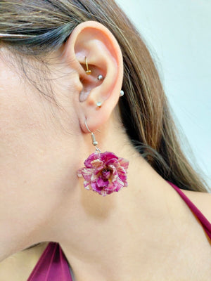 Aretes de rosa rosa