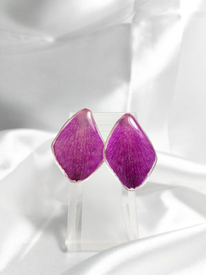 Aretes de pétalos de orquídea bugambilia