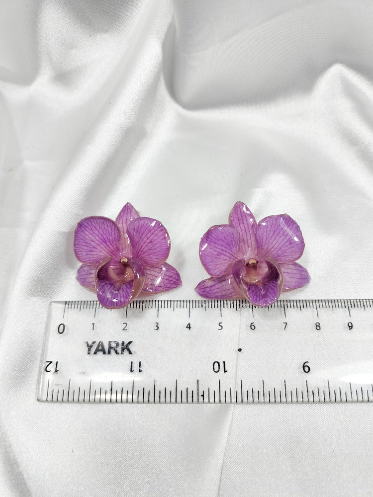 Aretes de dendrobium morada