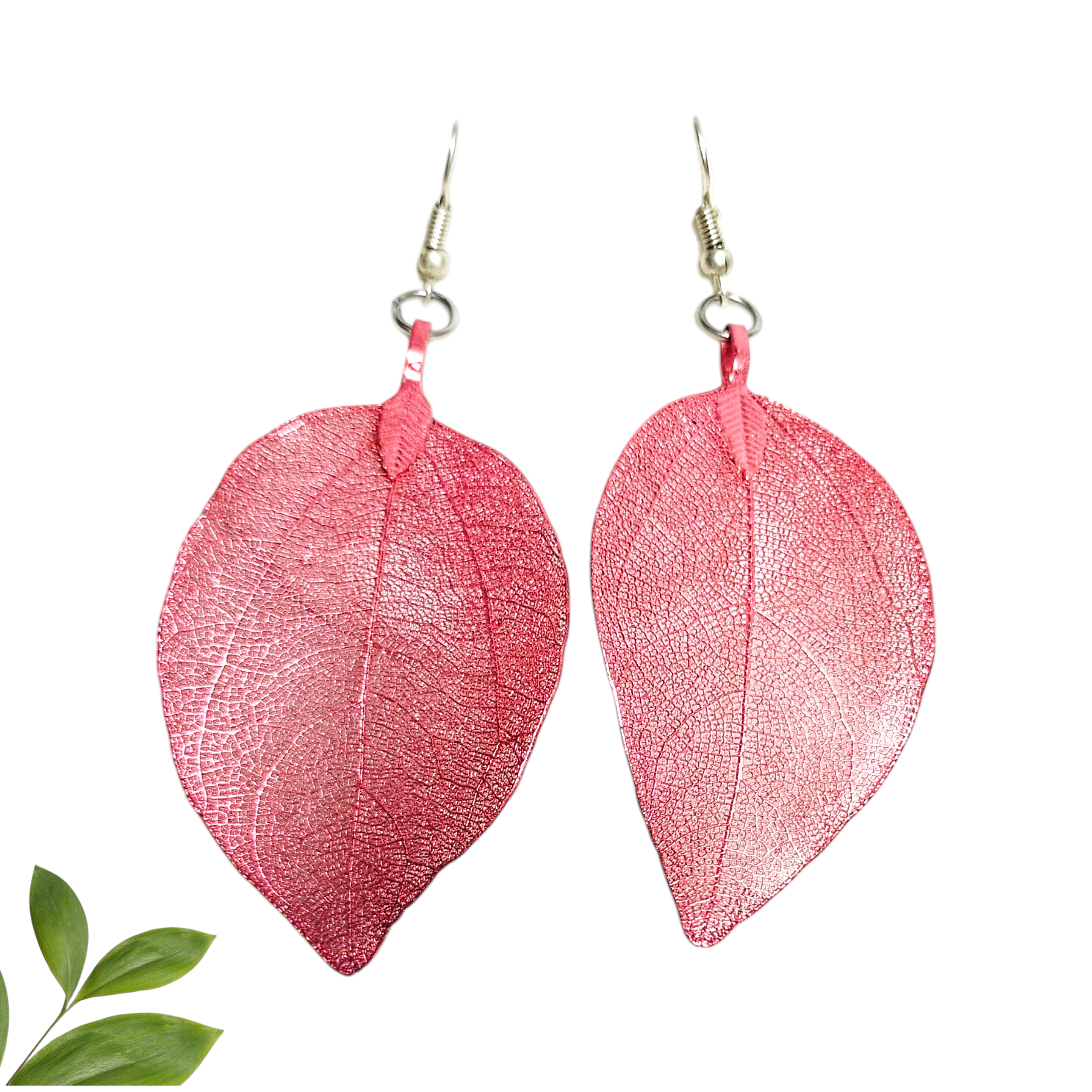 Aretes de Hojas Rosas