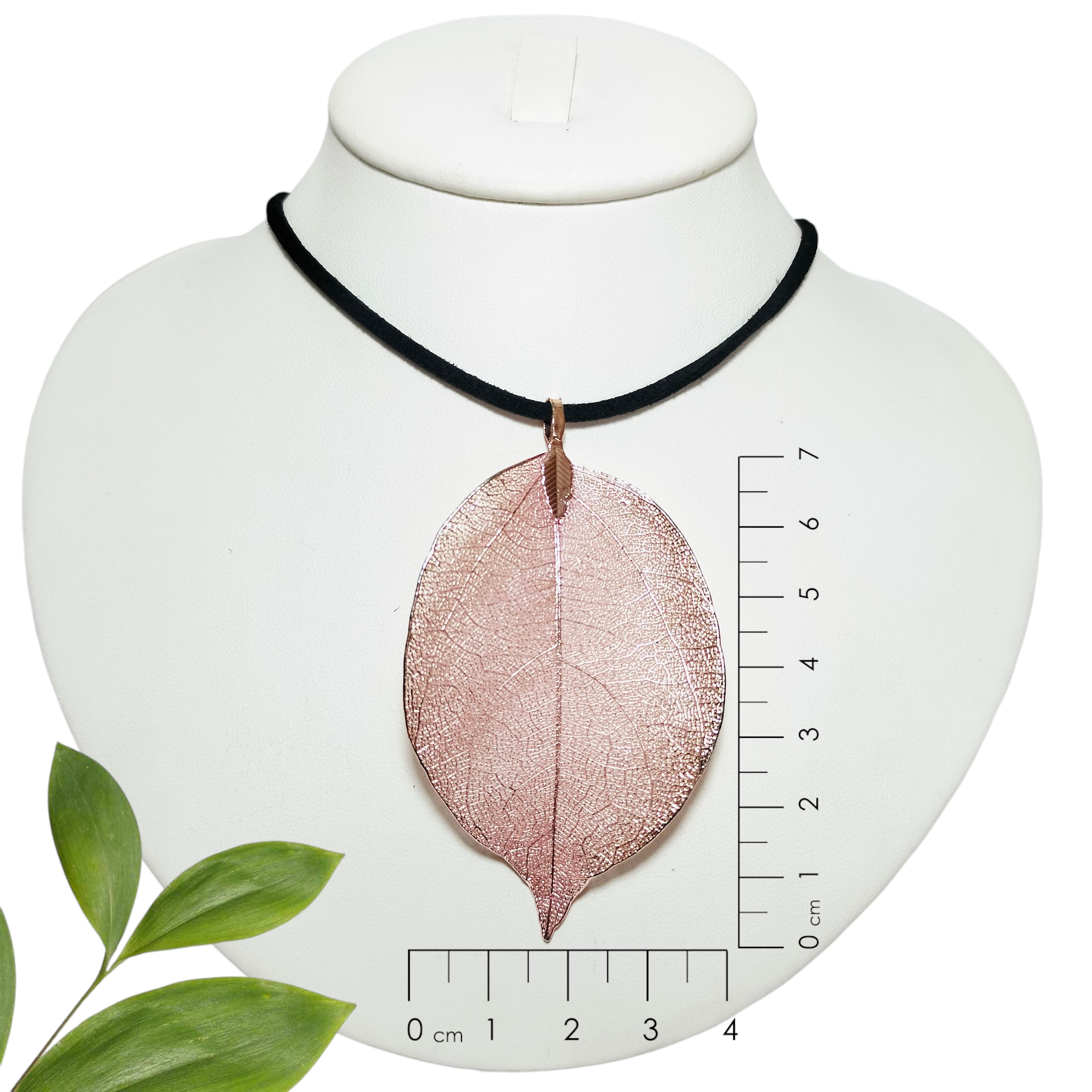 Dije de Esqueleto de Hoja Rosa