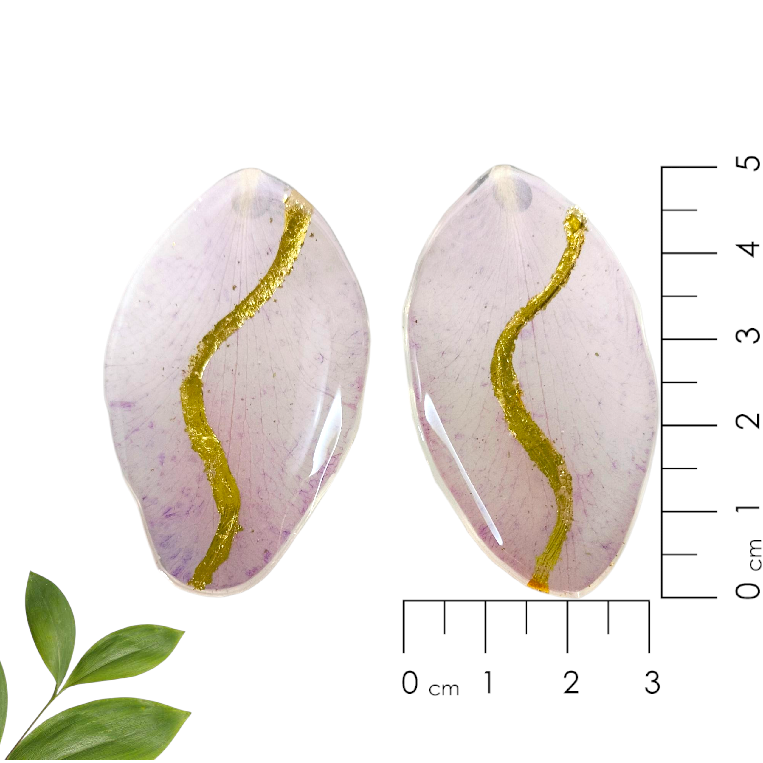 Aretes de Pétalo de Orquídea con Hoja de Oro