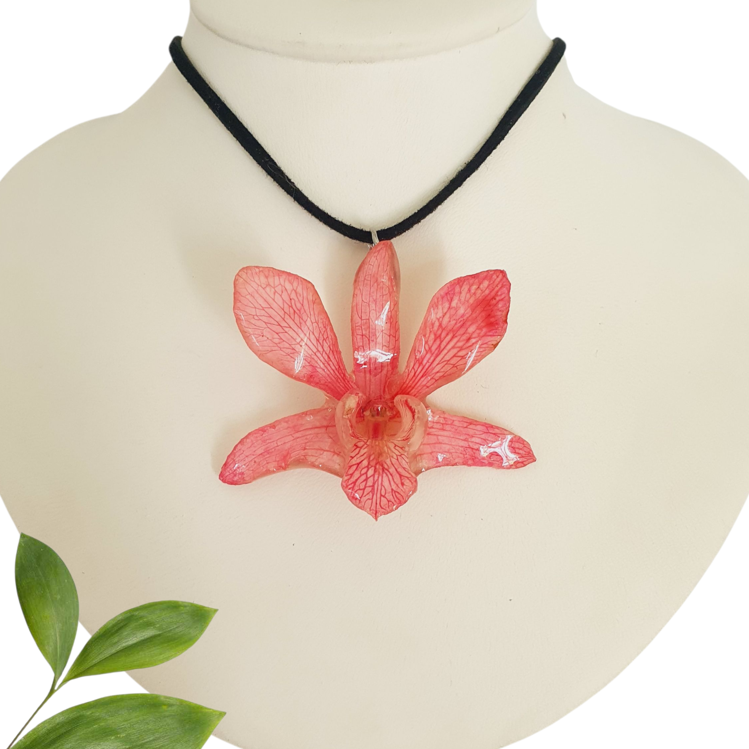 Collar de orquídea rosa