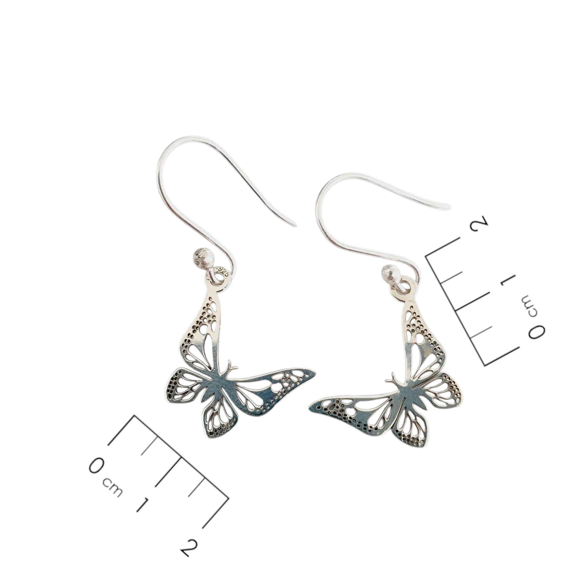 Aretes de plata con mariposa