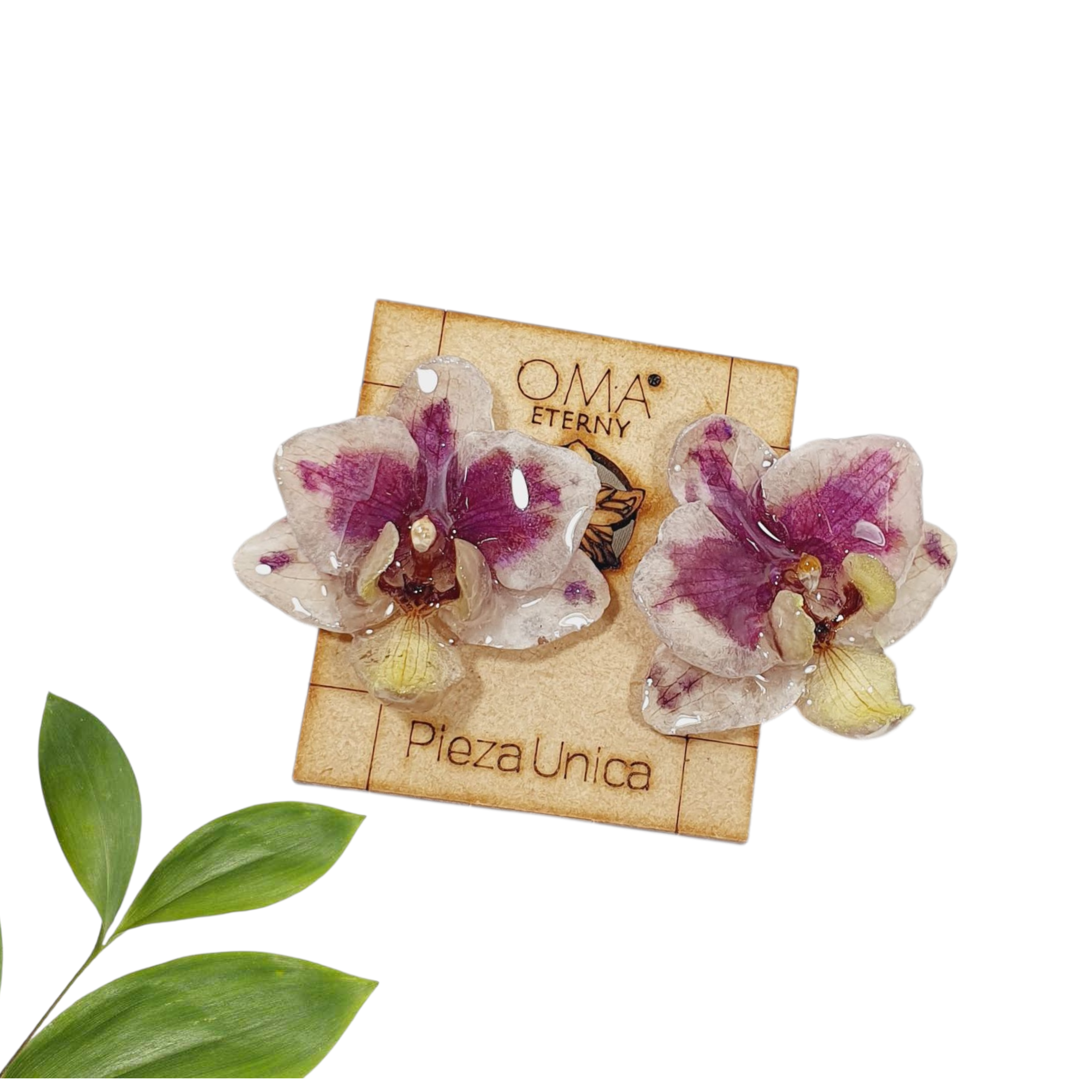 Aretes de Orquídeas phalaenopsis vaquita