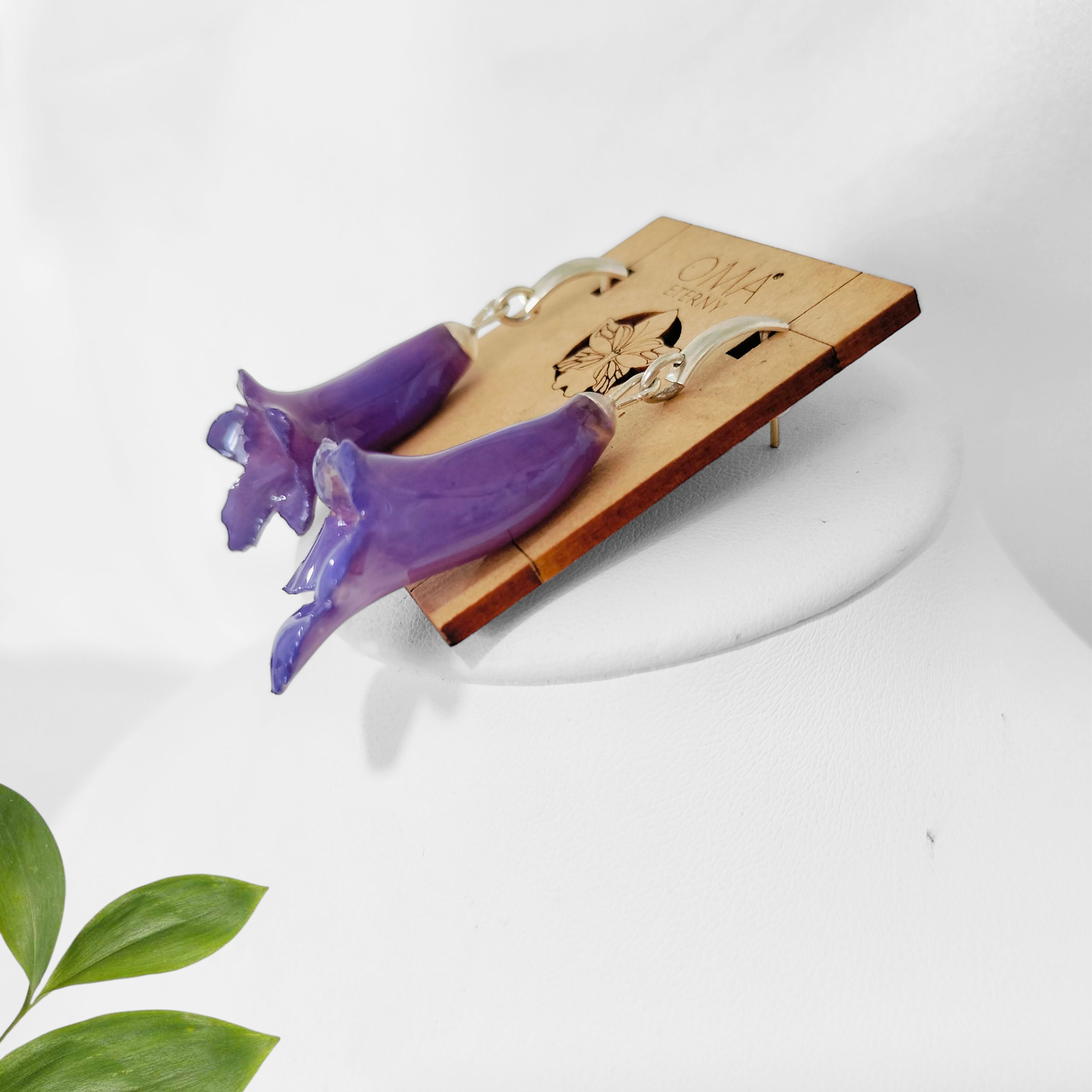 Aretes de plata con jacarandas