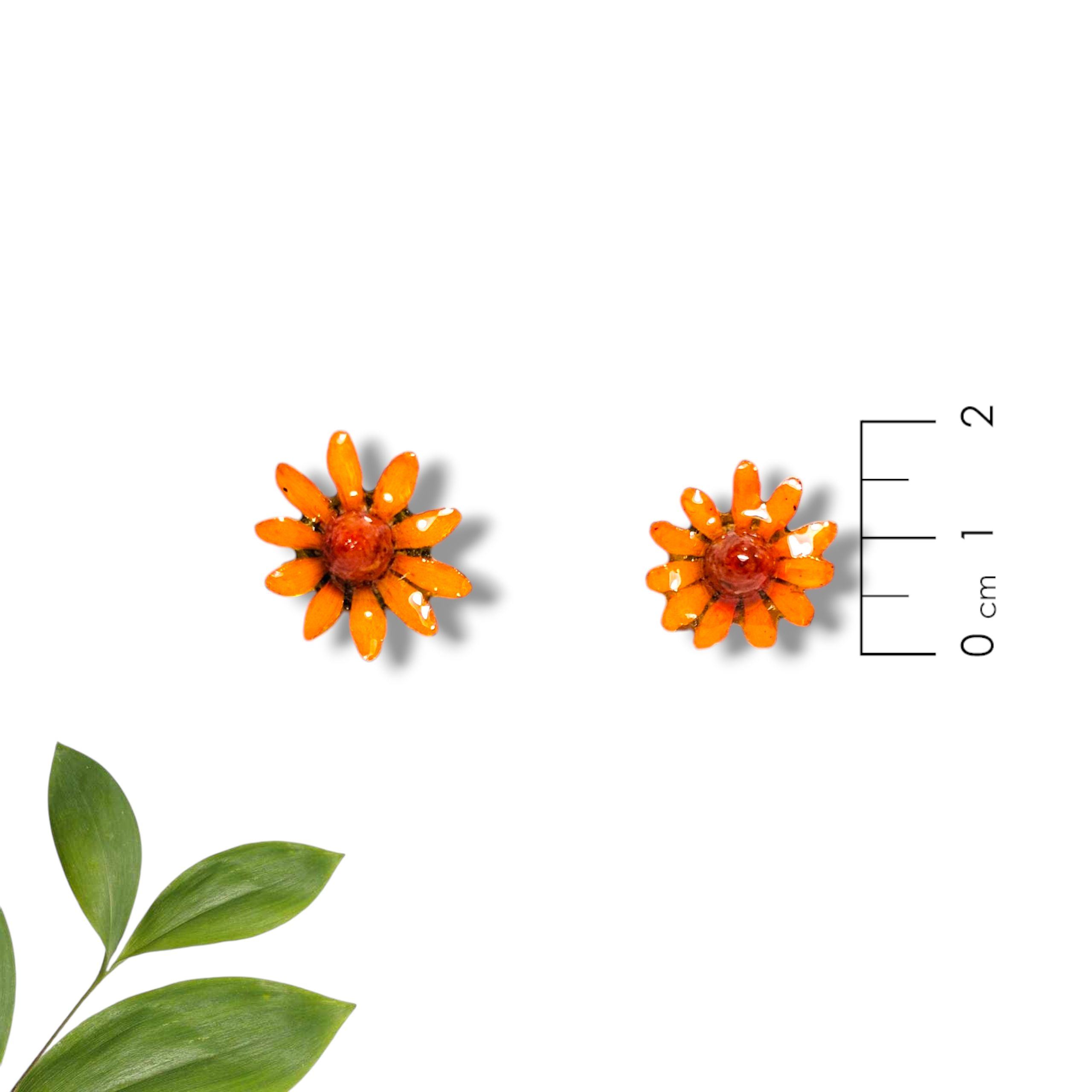 Aretes de Mini Girasol Naranja