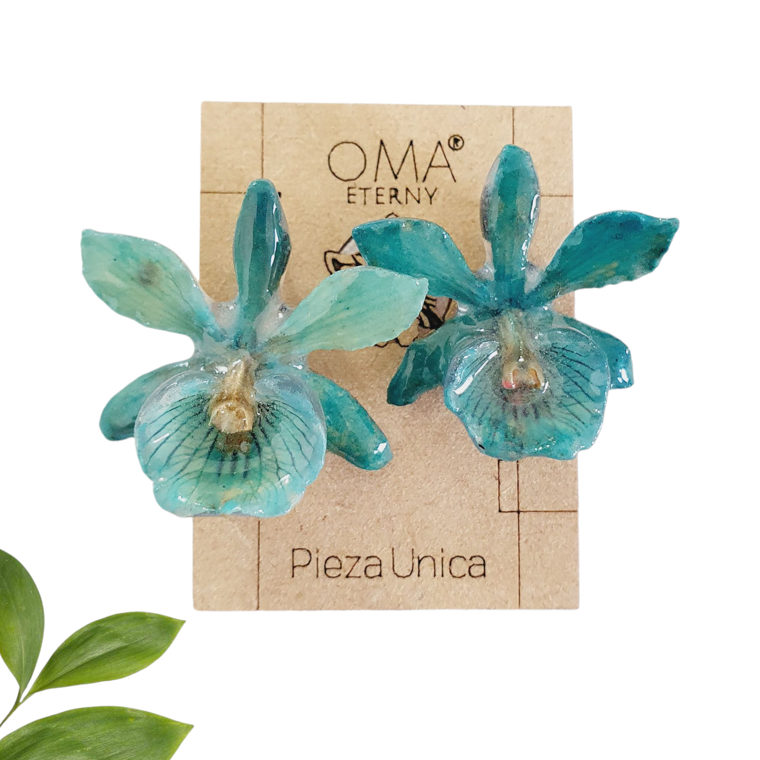 Aretes de Orquidea Radiata azules