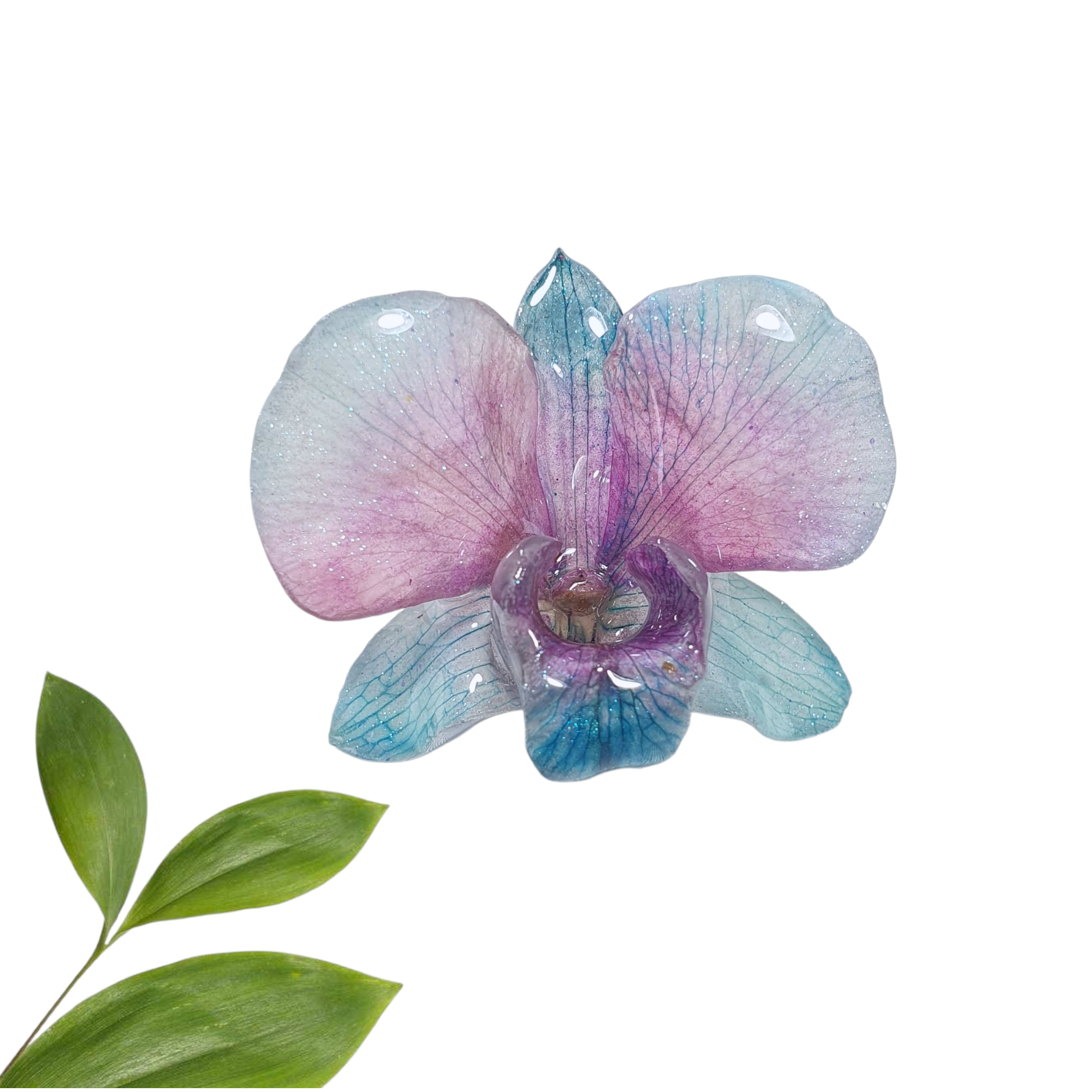 Anillo de Orquidea Dendrobium azul