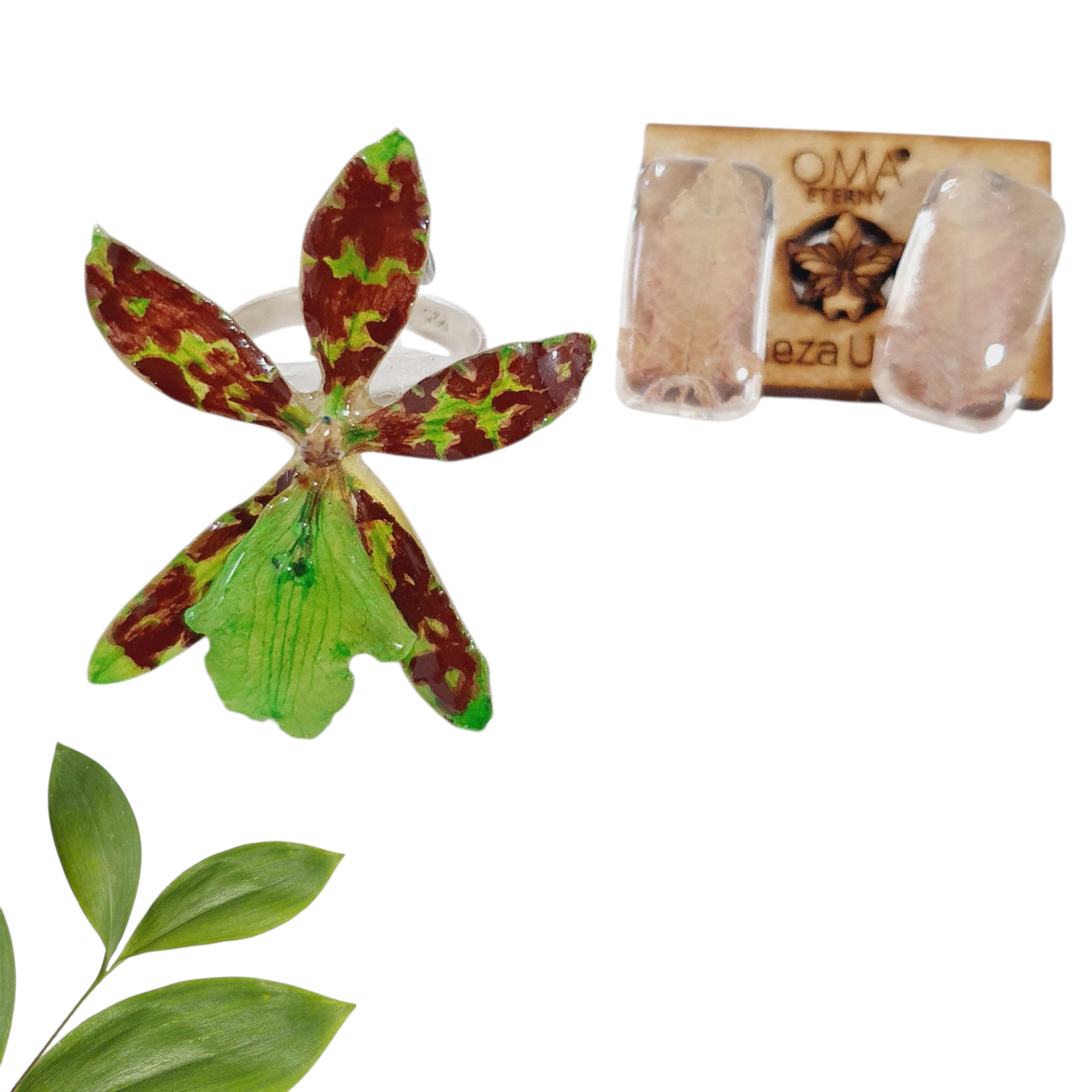 ANILLO orquídea oncidium verde