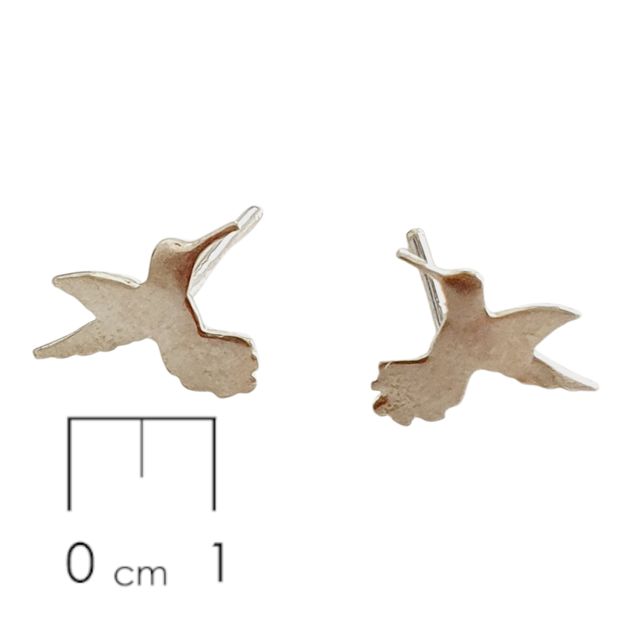 Aretes de plata con mini colibri