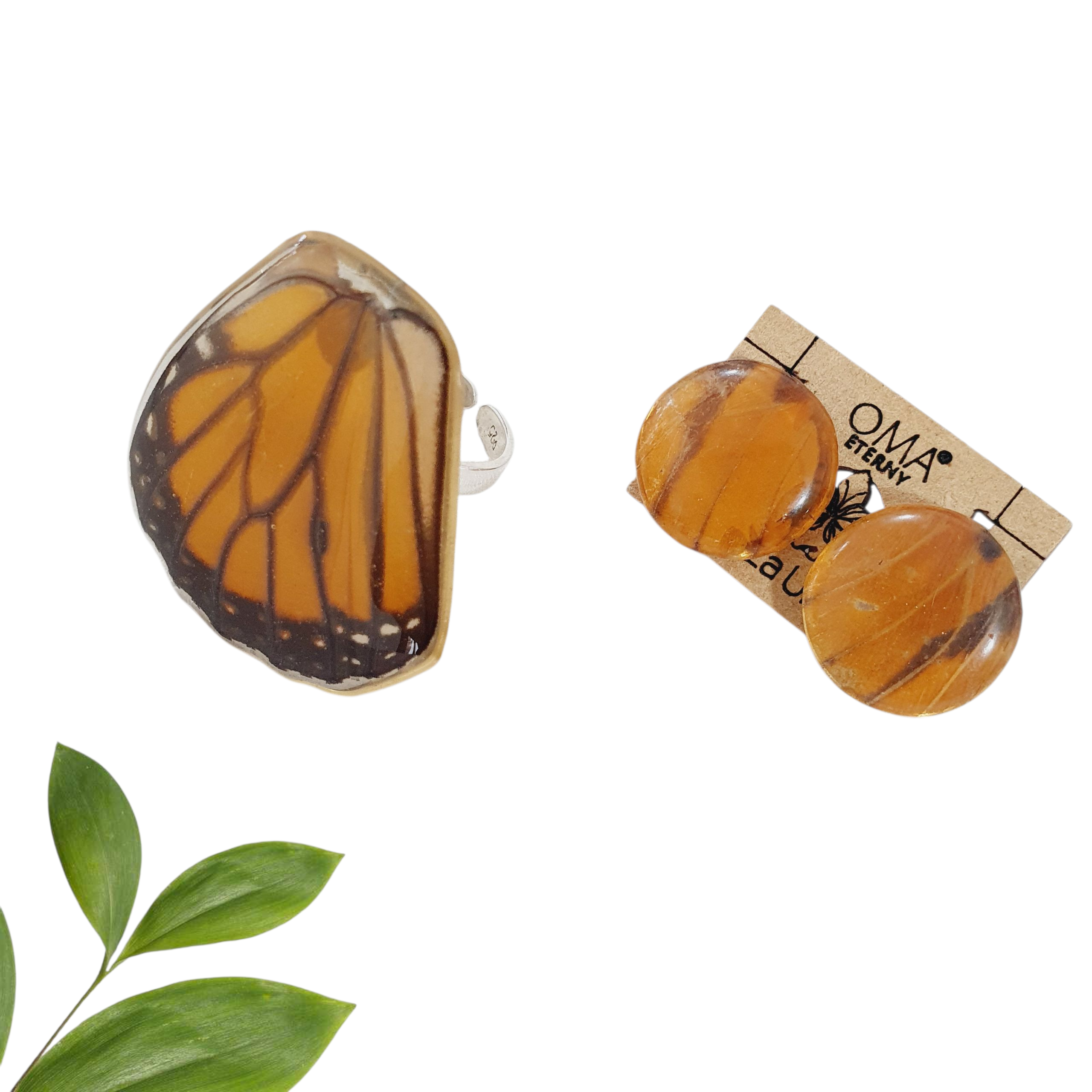 ANILLO ala de mariposa con aretes