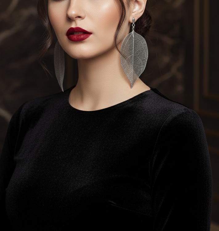 Aretes de Hojas Negras