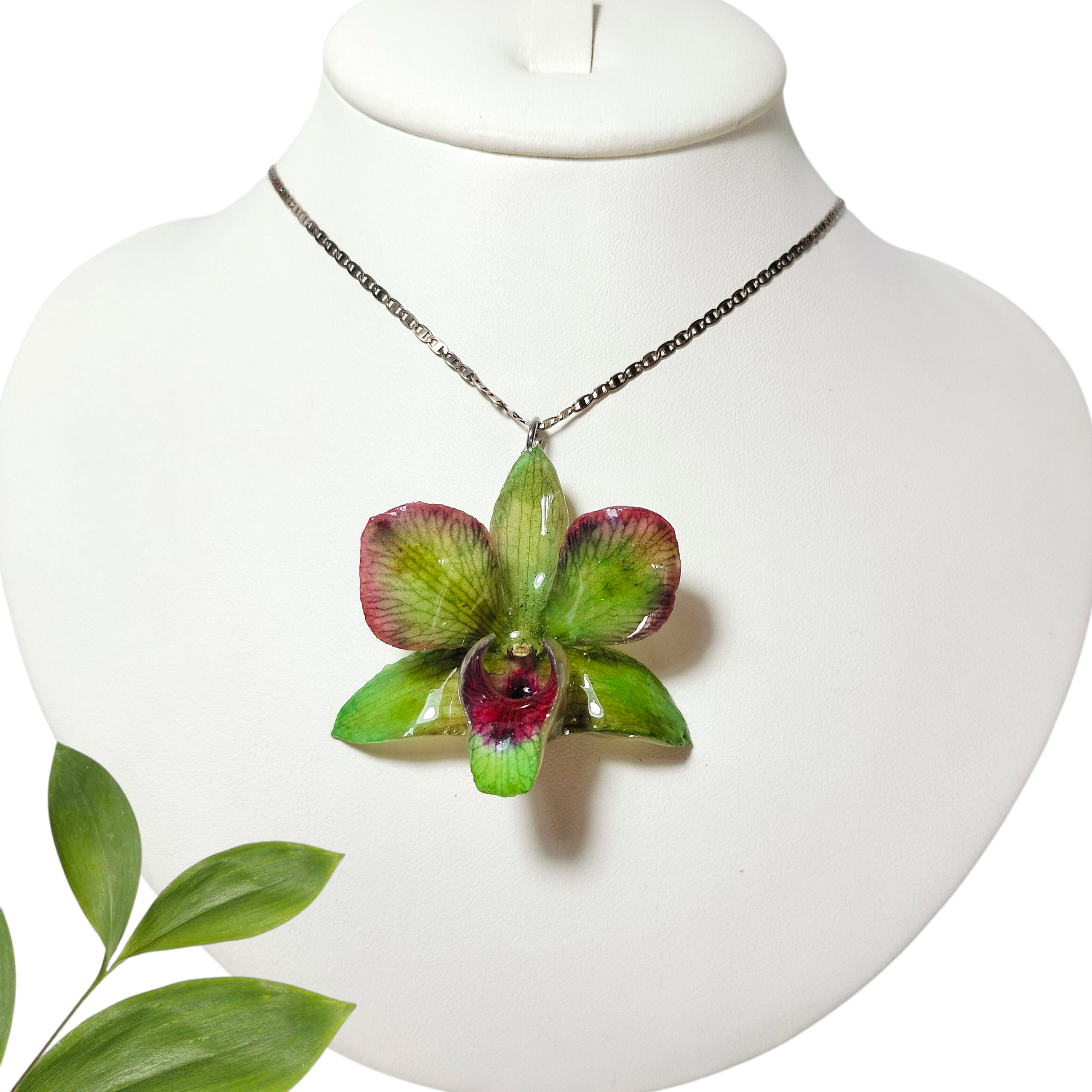 Dije de Orquídea Verde
