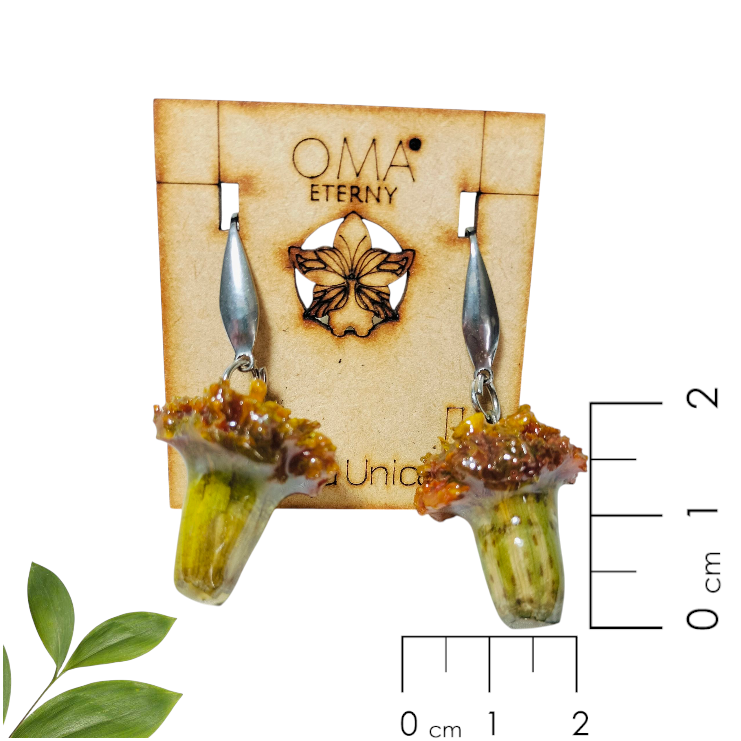 Aretes Colgantes de Cempasúchil Chico