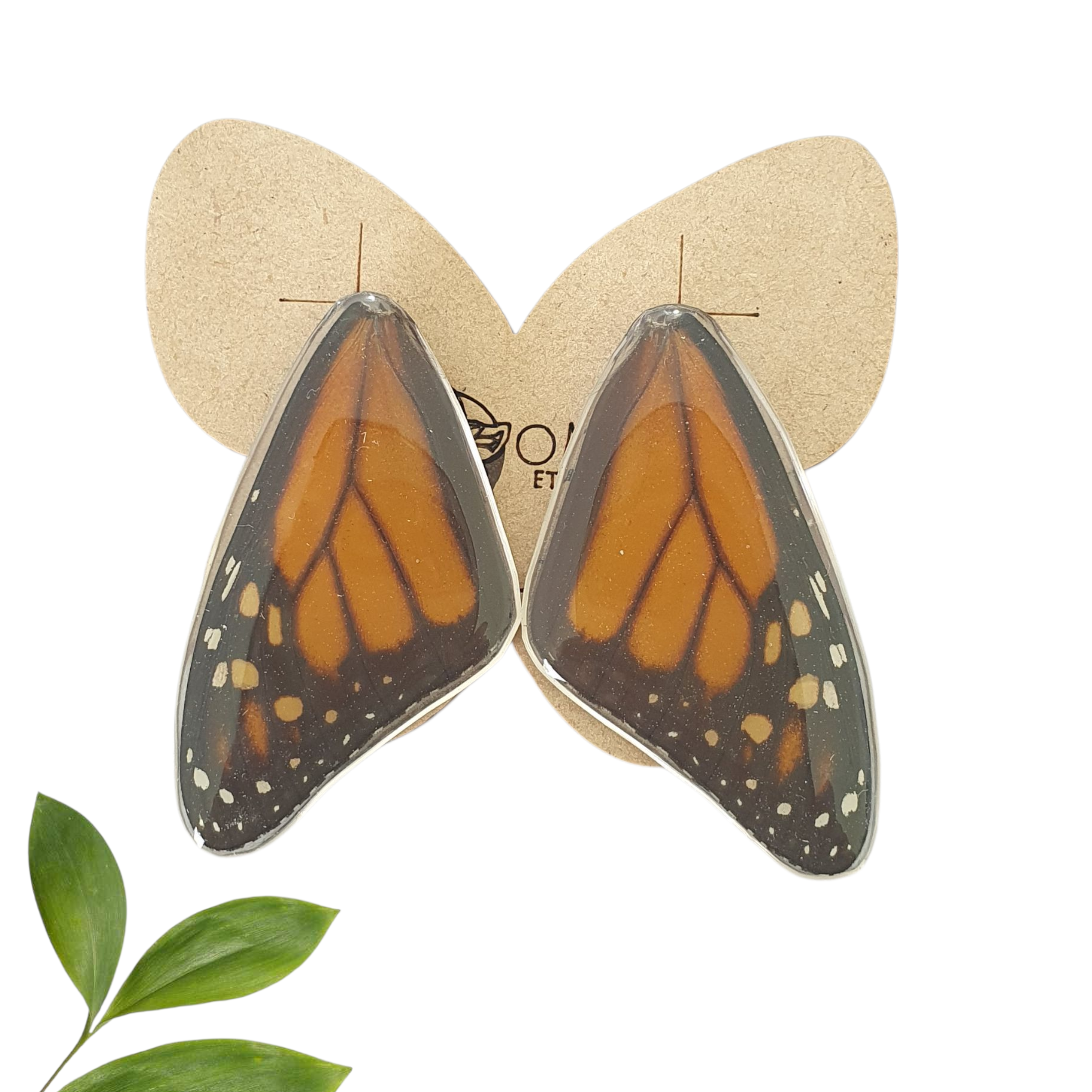 Aretes alas de mariposa Monarca
