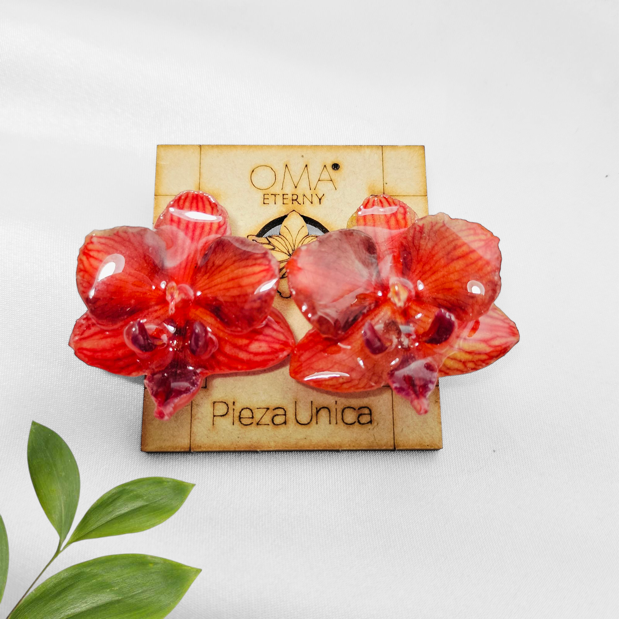 Aretes de Orquídeas Rojas