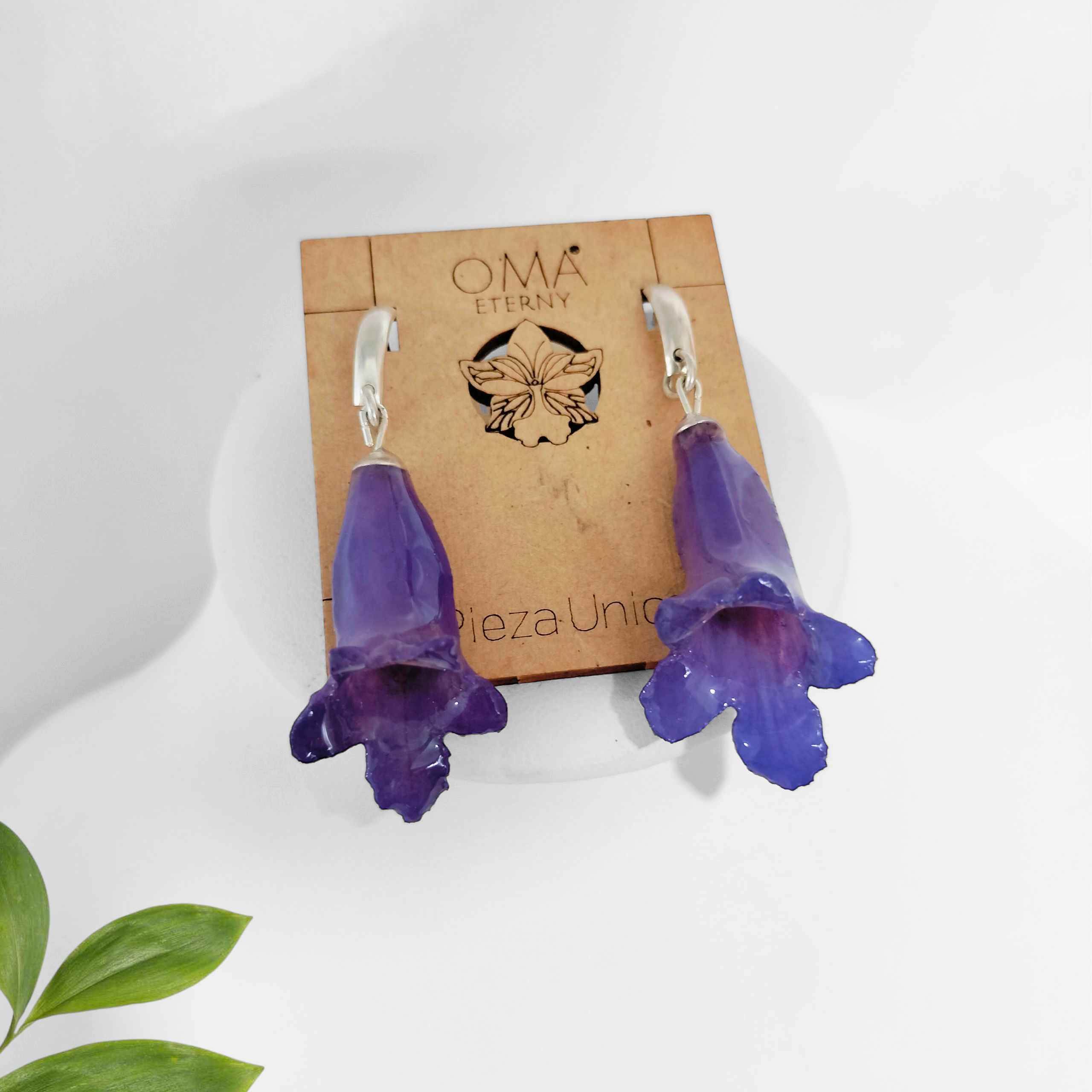 Aretes de plata con jacarandas