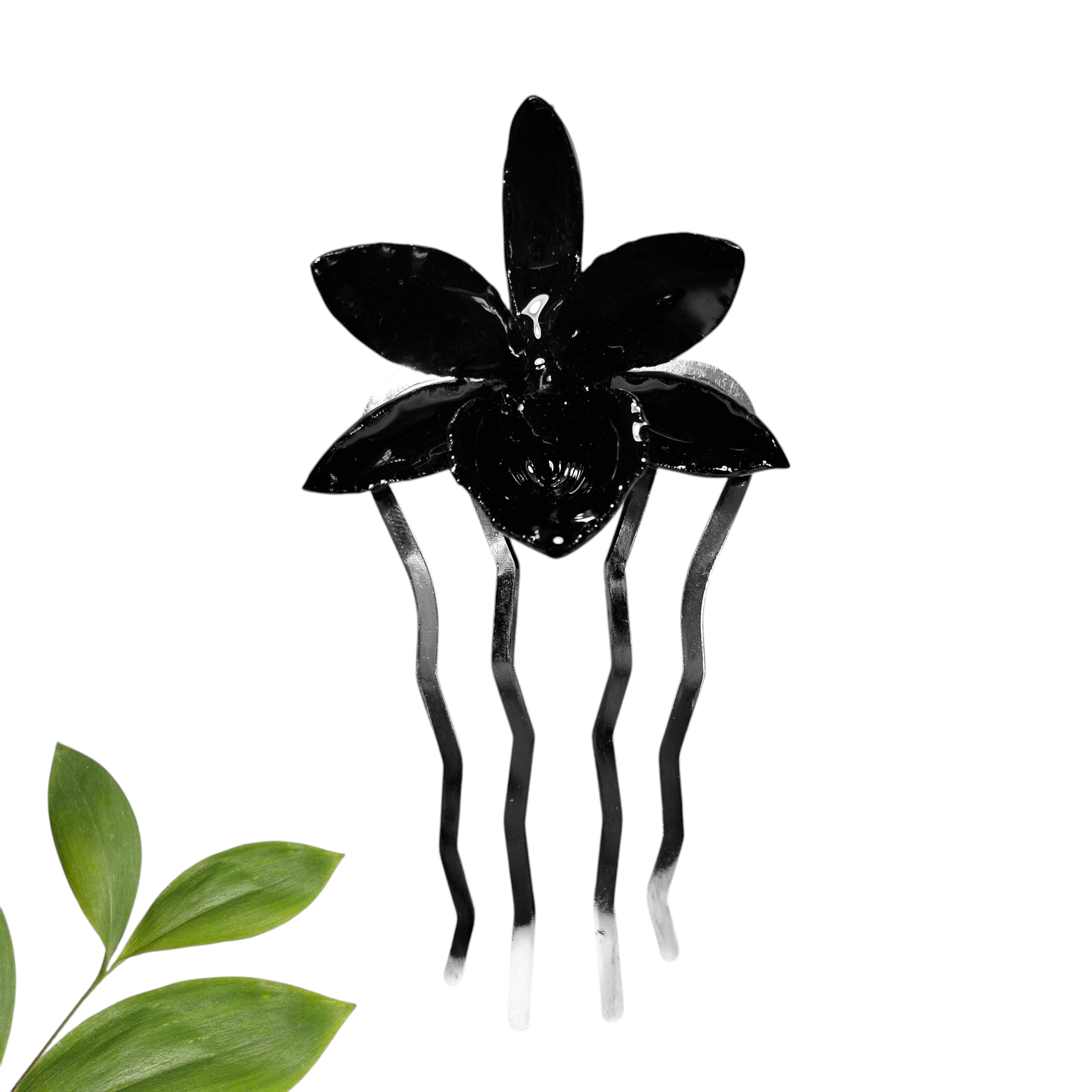 Peineta de Orquídea Negra