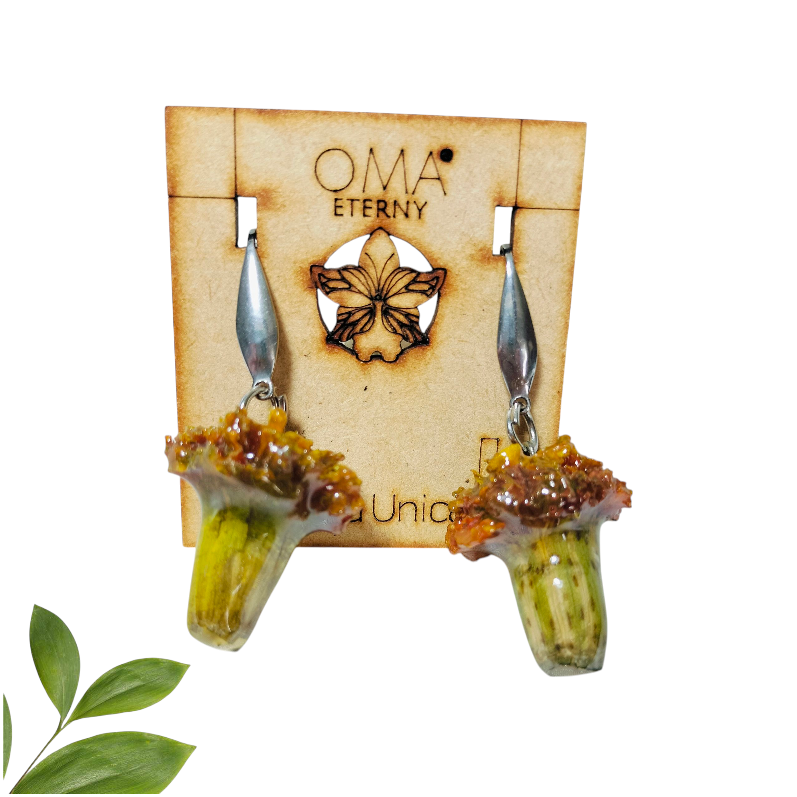 Aretes Colgantes de Cempasúchil Chico