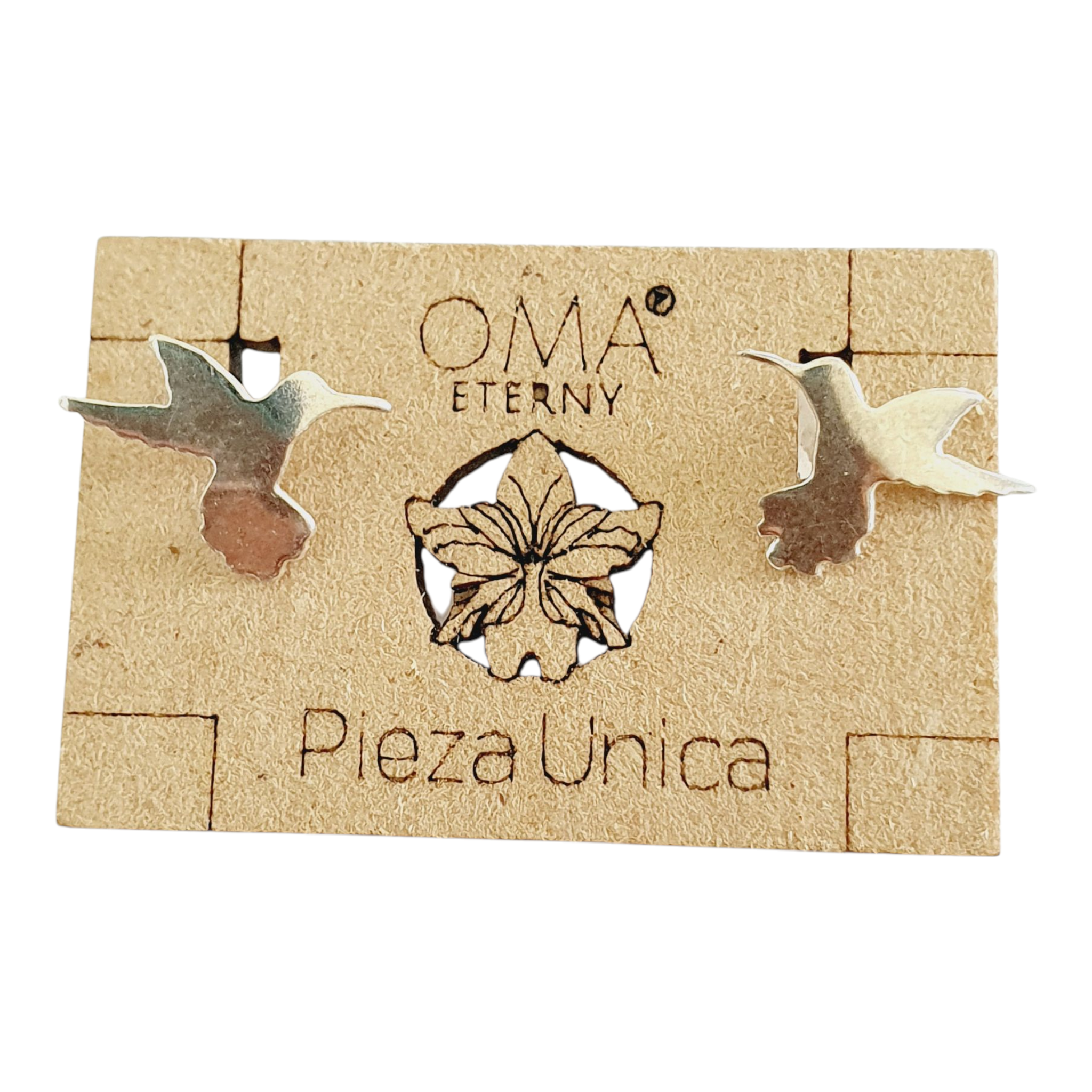 Aretes de plata con mini colibri