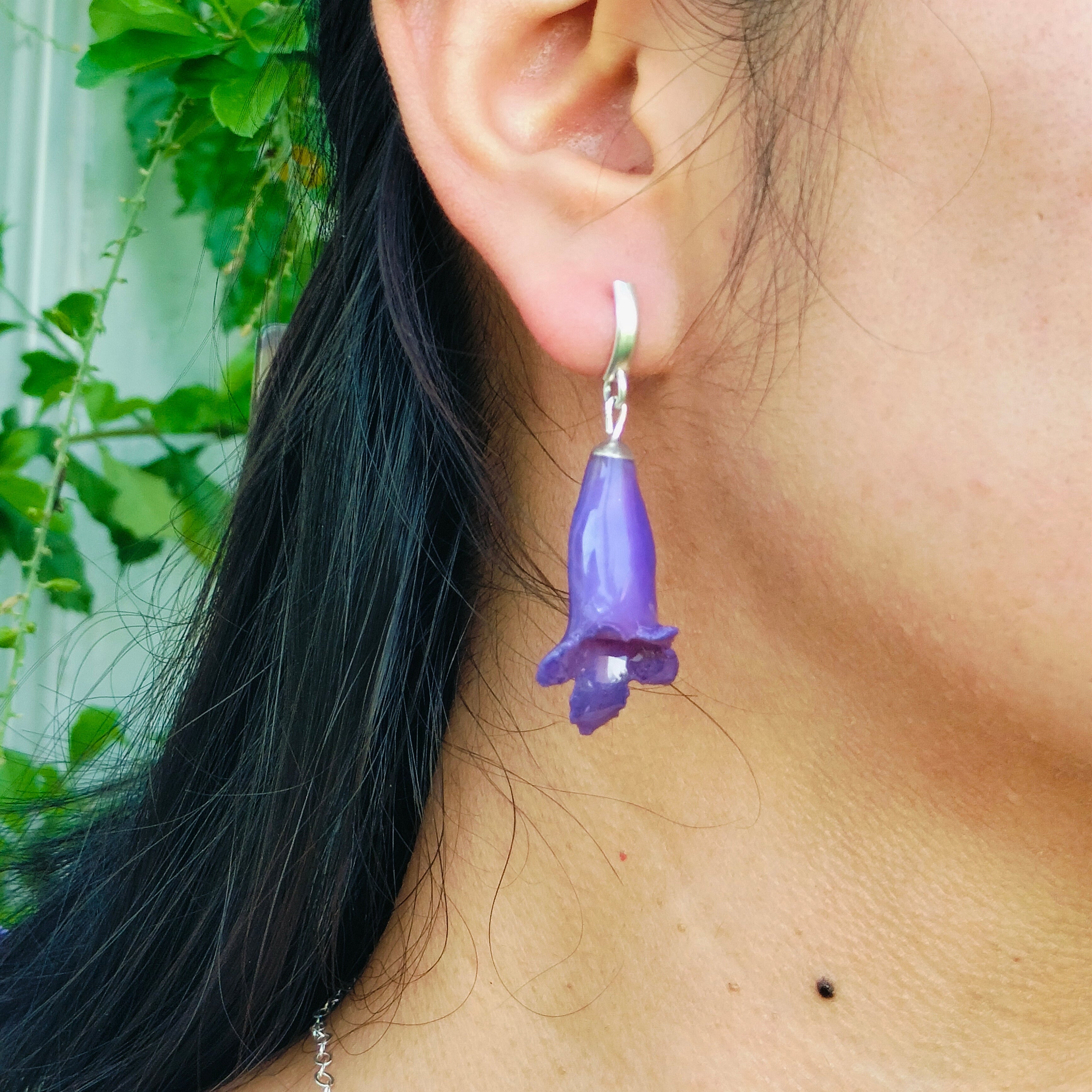 Aretes de plata con jacarandas