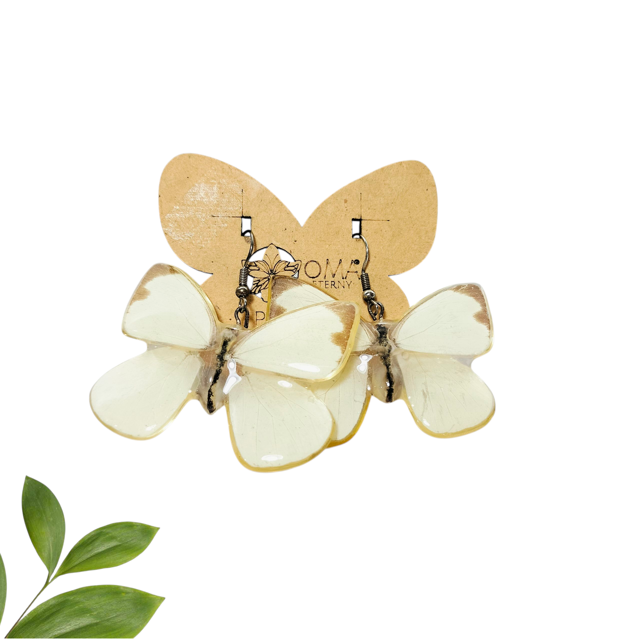 Aretes de Mariposa Blanca