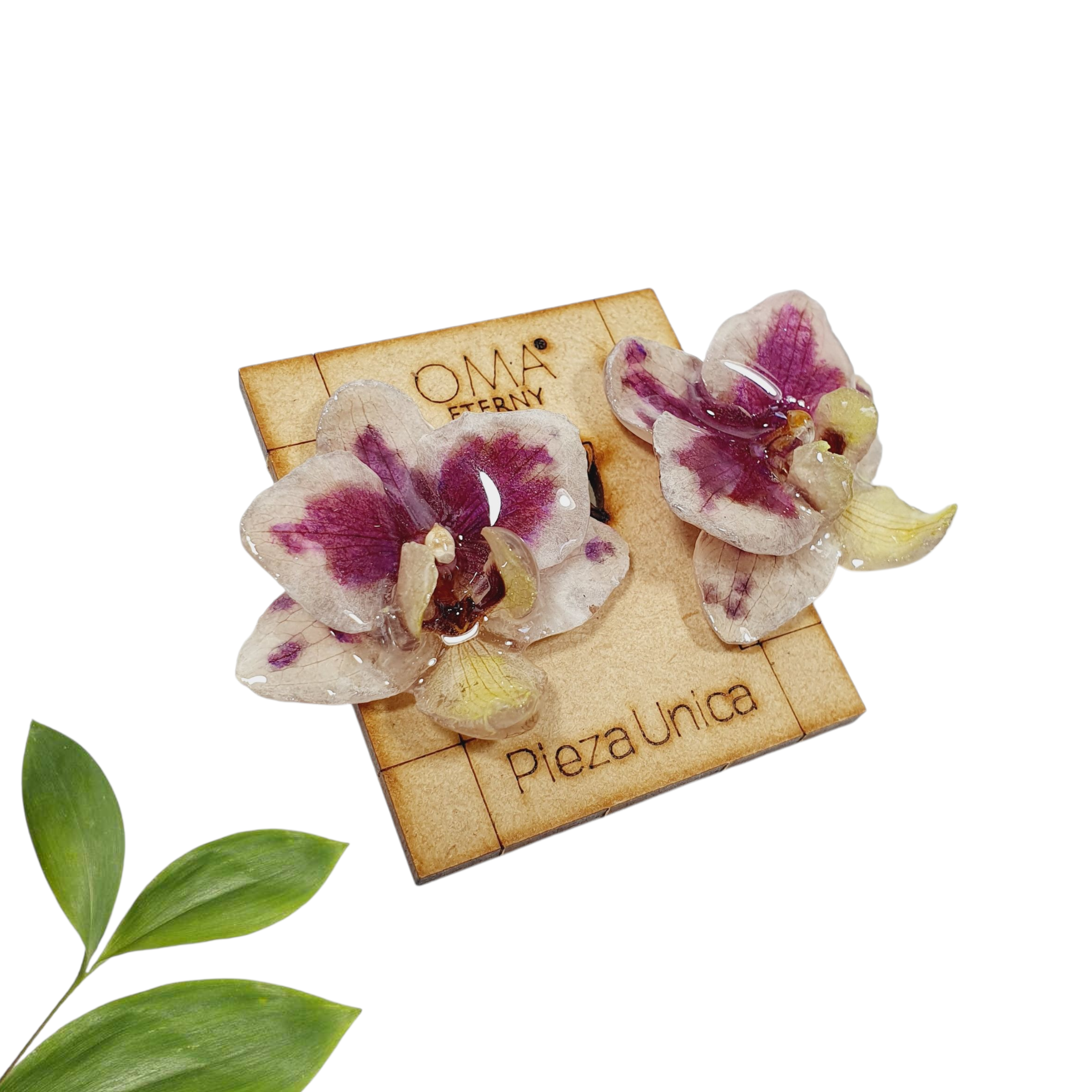 Aretes de Orquídeas phalaenopsis vaquita