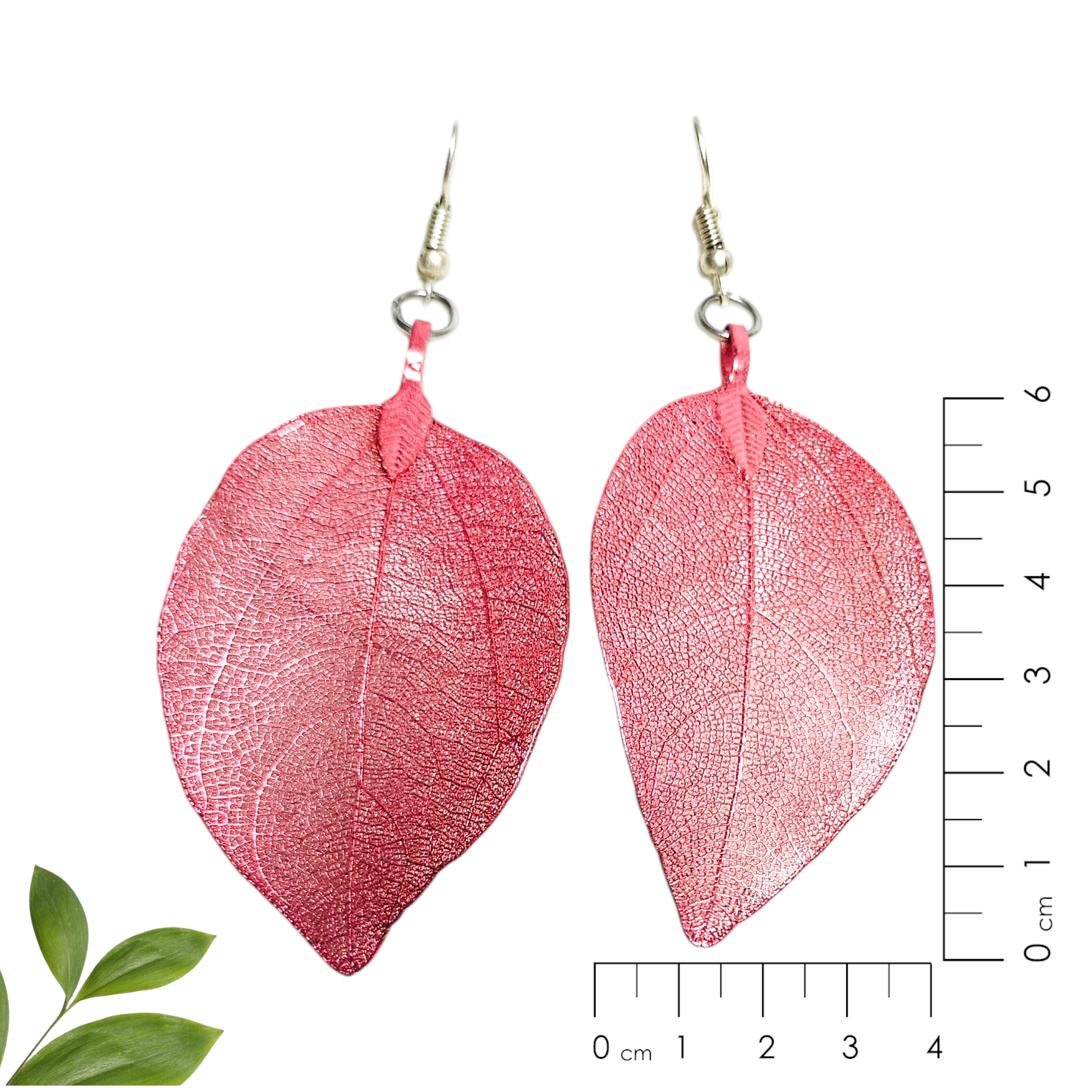 Aretes de Hojas Rosas