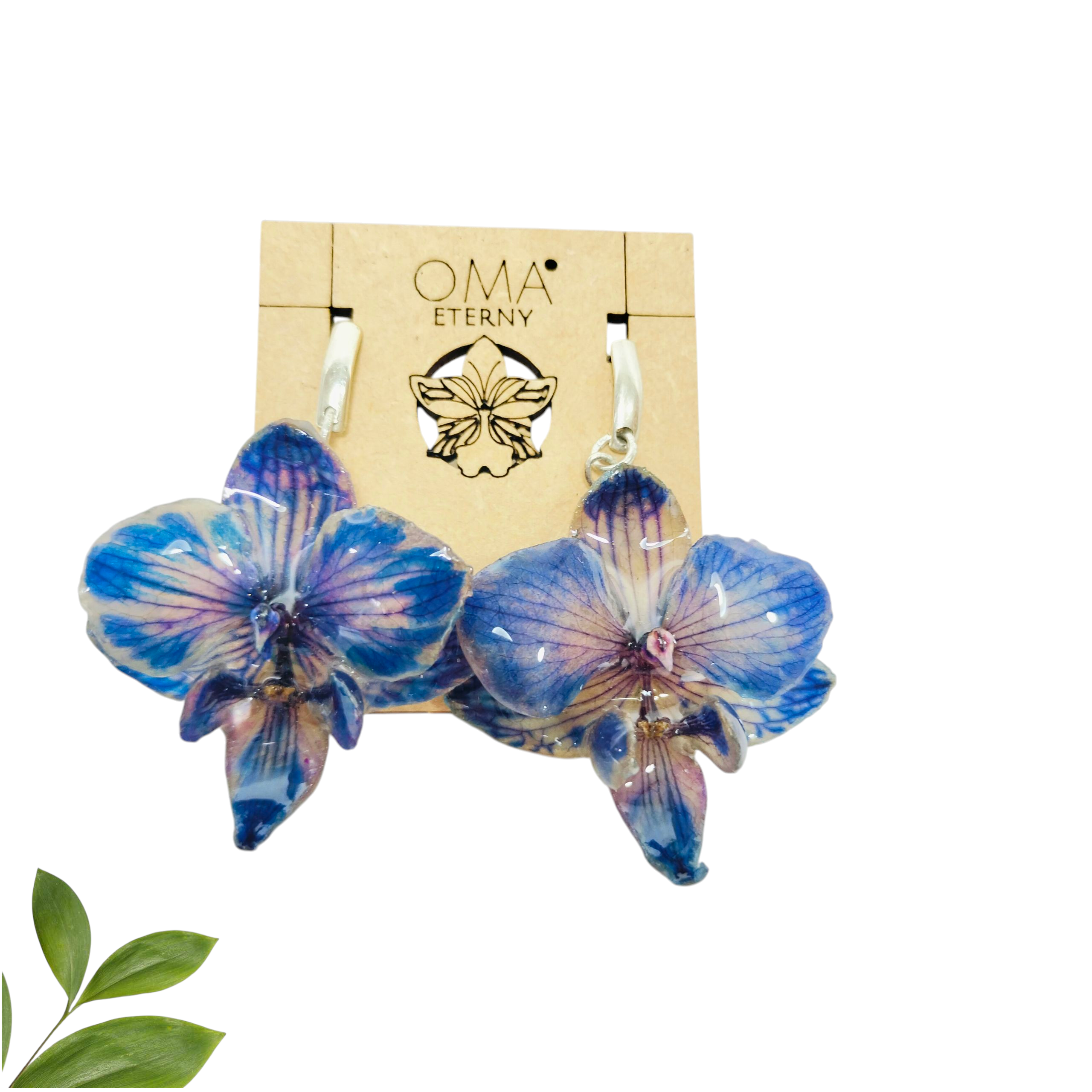 Aretes de Orquídeas Azules