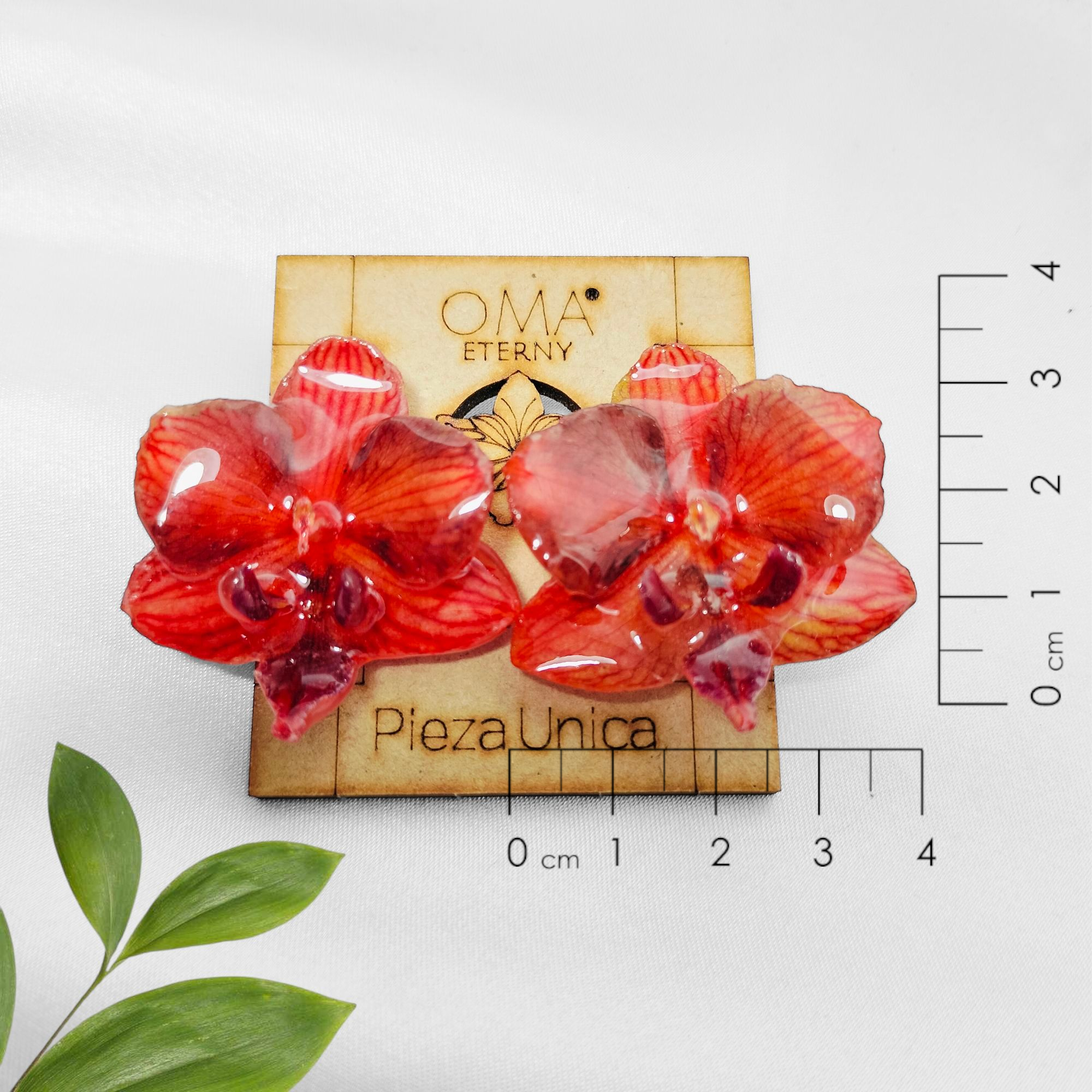 Aretes de Orquídeas Rojas